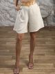 Viscose Belt Shorts-12330/Ecru