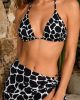 Bikini & Sarong Set-9136/Black&White