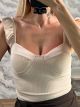 RuffleSleeves Cups Top-41003/Beige