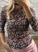 Lace Floral Top/Black