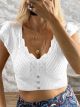 Embroidered Knitted Top-1583/White