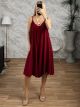 Mono Sleeveless Midi Dress-92163/Wine Red
