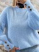 Gold Buttons Knitted Top/Ciel