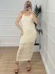T-Knitted Maxi Dress-656/Beige