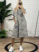 Cord Animal Oversized Dress/Ecru