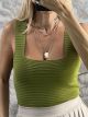Knitted Ribbed Top/Lime