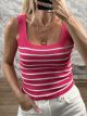 Knitted Stripes WideStraps Top/Fux