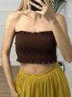 Wasp Nest Strapless Top-NEW/Chocolat