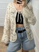 Knitted Long Sleeves Cardigan/Beige