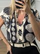 Viscose Marine Top/Navy Blue