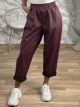Baggy Leather Pants/Burgundy