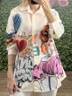 Multi Print Shirt/Graffiti Girl