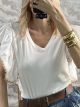 Big Ruffled Sleeves T-Shirt/White-Beige