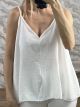 Muslin OpenBack Knot Top/White