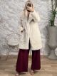 Long Tinsel Fur Coat-4305/Ecru