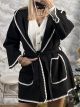 Belt Embroidery Coat/Black