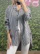 Cotton Checkered Shirt/Black