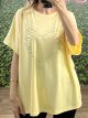 Pearled Heart Viscose T-Shirt/Yellow