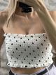 Wasp Nest Polka Dot Strapless Top-3648/White