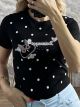 Polka Dot LittleAnimal T-Shirt/Black