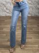 Z-Cabbana Elastic Denim Pants-7357/Blue