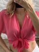 Muslin Knot Top-8266/Fuchsia