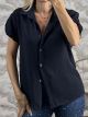 Balloon ShortSleeves Shirt-25164/Navy Blue