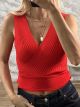 Knitted X Top/Red