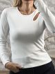 CutOut Rip Top-6219/White