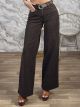 W-Wideleg Belt Denim Pants-178816/Chocolat