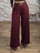 Viscose Belt Pants-53742/Burgundy