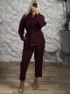 Viscose Textured Suit-84118/Burgundy