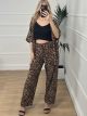 Kimono Set Print/Animal-Dark Leopard