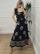 Ruffle Boho OpenBack Dress/Black