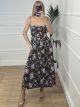 Maxi Floral Corset Dress/Chocolat