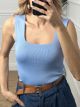 Knitted Classic Top/Light Blue