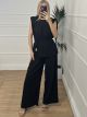 Pleated Pads Set-Plus Size/Black