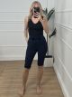Skinny Belt Shorts-21066/Dark Blue