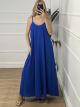 Viscose Plain Dress/Royal Blue