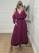 OpenShoulders Lurex Dress/Magenta