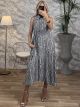 Viscose Sleeveless Dress 530-A20/Black-White
