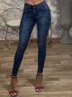 Skinny Strassed HighWaist Pants-5717/Blue