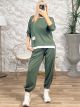 Viscose Double Zipper Set-3642/Khaki