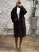 Long Fur Coat-1201/Chocolat