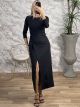 GLOW Elastic Maxi Dress/Black
