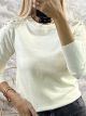 Sequin Shoulders Sweater/Vanilla