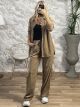 Velvet Shirt Set-3185/Camel
