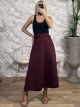Suede Belt Skirt/Burgundy
