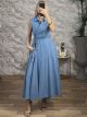 SoftDenim Wrap Maxi Dress-8311/Light Blue