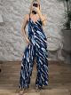 Viscose Elastic Jumpsuit-3828/Blue